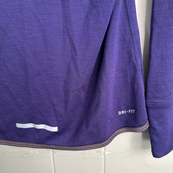 Nike Womens M Purple Dri Fit Wool Blend Half Snap Running Hoodie Athletic Sporty - Image 3