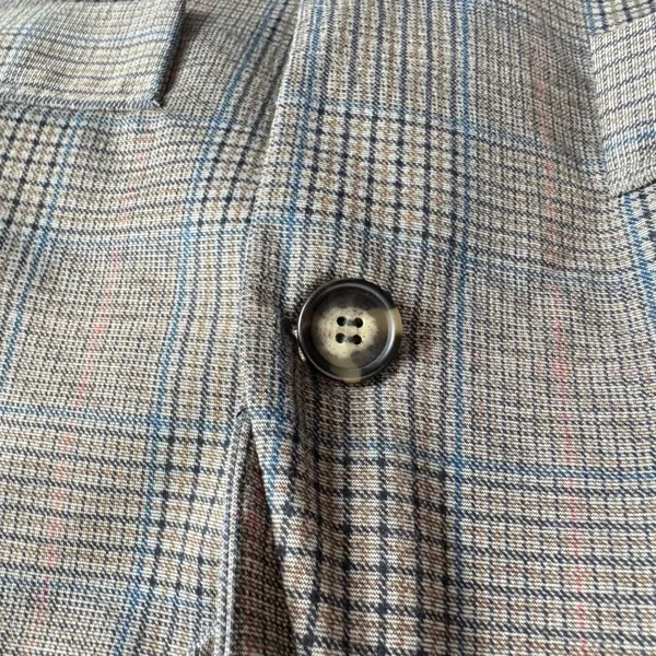 KAII Women Glen Plaid Single Button Blazer Gray Blue Pink Classic School Girl XL - Image 4