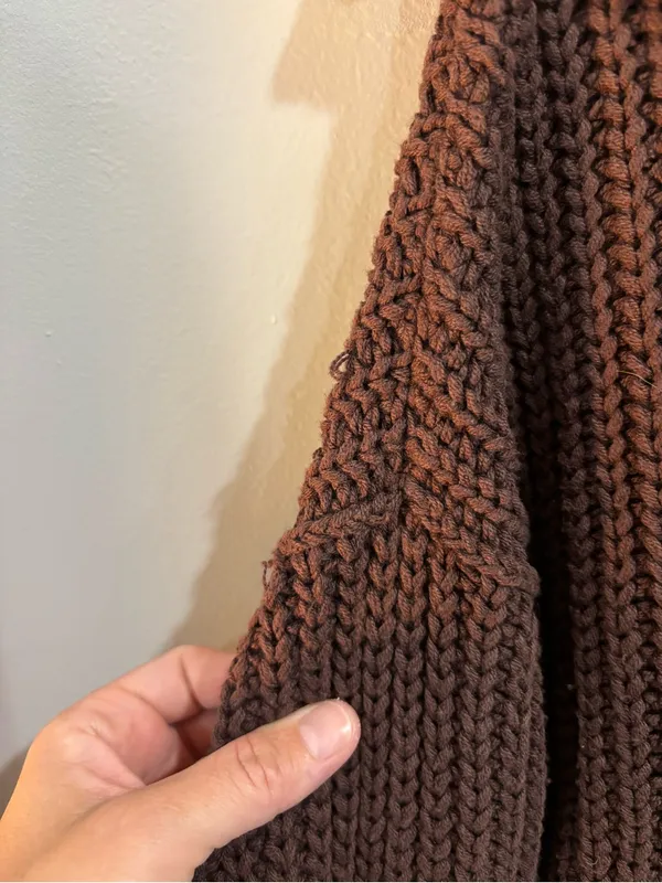 Free People Swim Too Deep Cardi size XS in Brown oversized button front ribbed - Image 7
