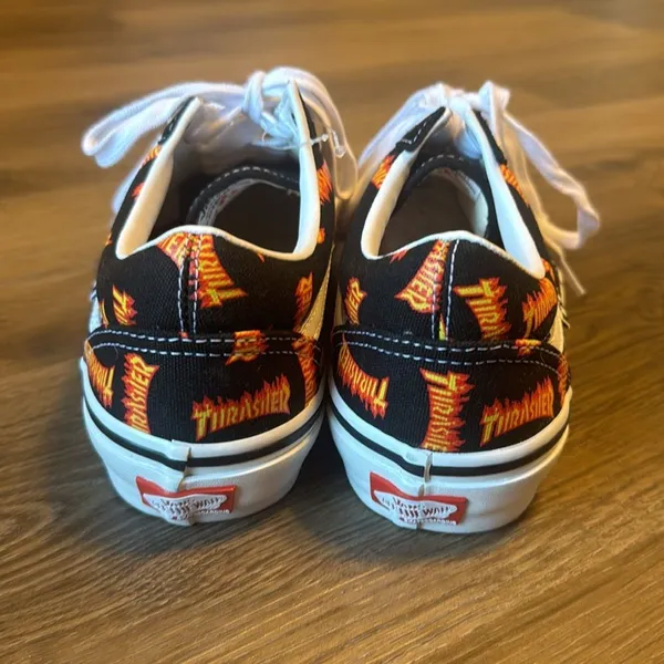 Vans x Thrasher Skate Old Skool Black Multi Logo Canvas Shoes mens 7 women’s 9 - Image 6
