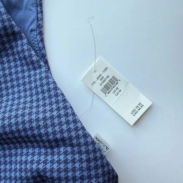 Aerie NWT Offline Recharge Least Support Sports Bra Blue Houndstooth Size Medium - Image 5