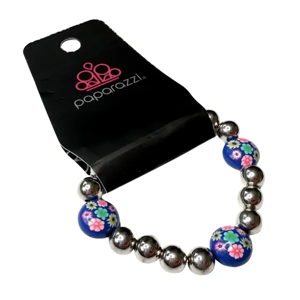 Paparazzi Beaded Floral Stretch Starlet Shimmer Bracelet Multicolor Jewelry New - Image 2