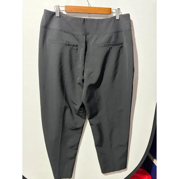 Athleta Black Wide Leg Cropped Pants Women's Size‎ 16 Elastic Waist - Image 6