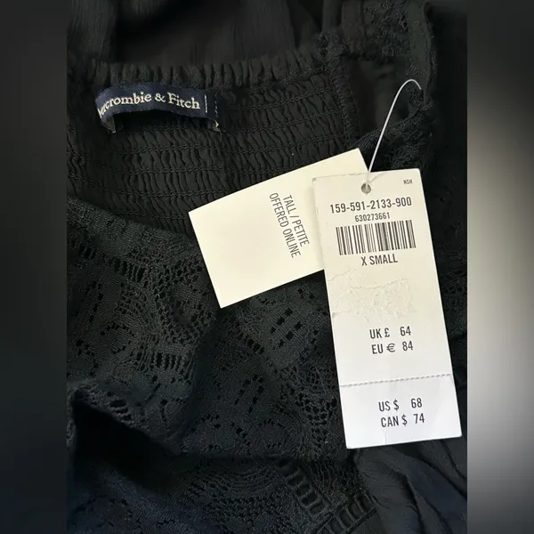 Abercrombie & Fitch Lightweight Black Lace Racerback Sleeveless Dress NWT XS - Image 11