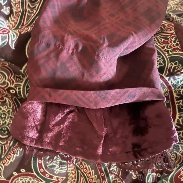 Soft Surroundings Aideen Maroon Mixed Print Long Sleeve‎ Maxi Dress Size Large - Image 4