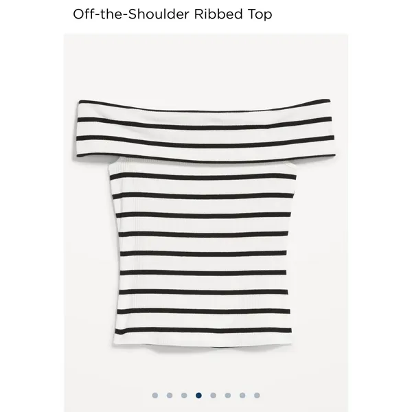 NWT Old Navy Womens Striped Off Shoulder Ribbed Top‎ XL - Image 2