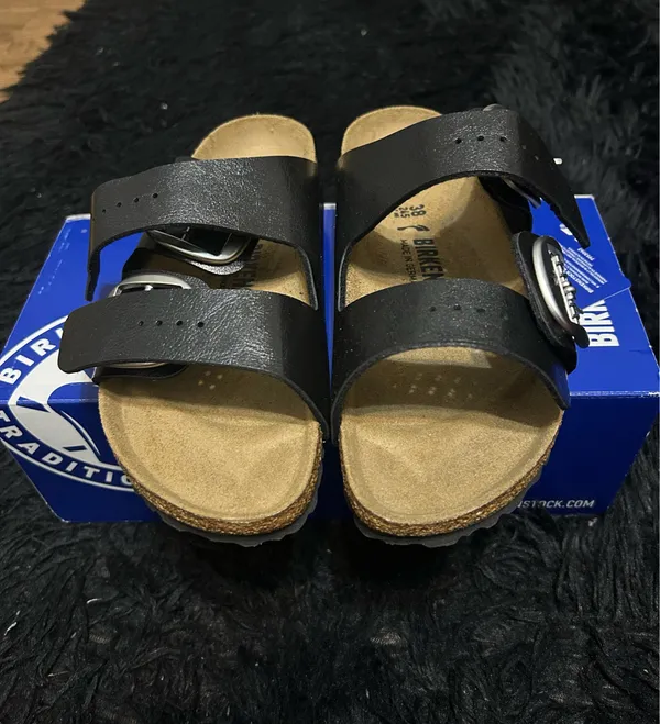 BIRKENSTOCK Arizona black gladiator sandals slippers shoes women’s eur 38 new - Image 2