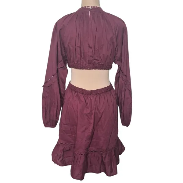 Jen's Pirate Booty Burgundy Cutout Mini Dress Ren Faire Size Small NWT - Image 3