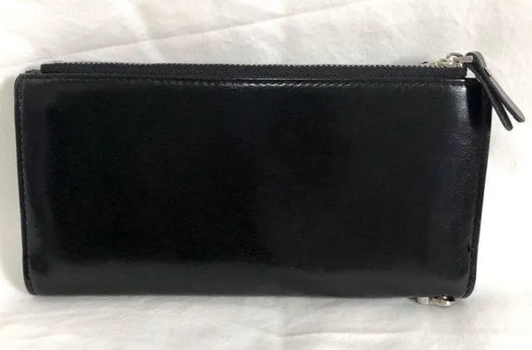 Black Faux Leather Zip Wallet - Image 4