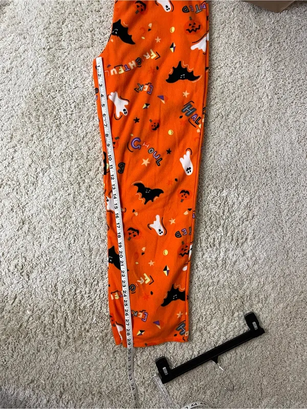 Cozy Orange Halloween Print Women's Pajama Pants - Image 6