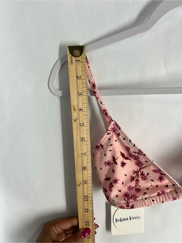 Kulani Kinis Angel Baby Bralette Bikini Top Pink Floral Size S NWT - Image 4