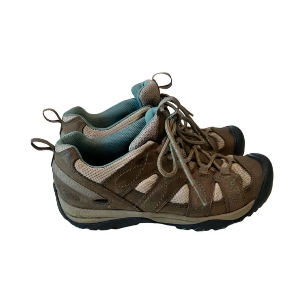 KEEN Voyageur Womens 7 Brown Leather Mesh Low Top Hiking Shoes 1005293-SHDP‎ - Image 3