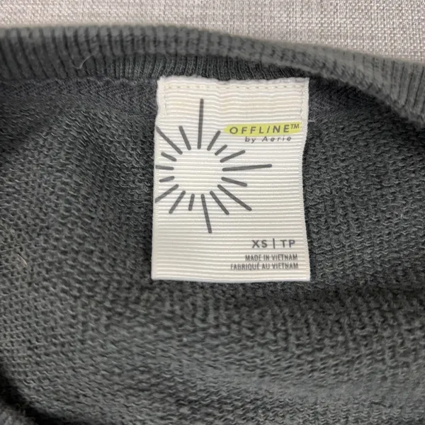 OFFLINE By Aerie Sweatshirt Womens XS Gray Happy Camper Crewneck Fleece Pullover - Image 5