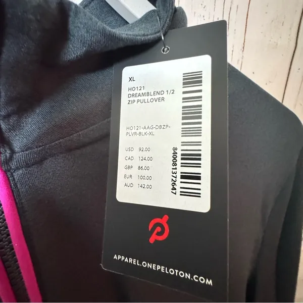Peloton Athletic Sporty Dream Blend Half Zip Sweater with Pink Accents Sz XL NWT - Image 7