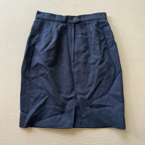 Vintage 90s Wool Pencil Skirt - Image 2