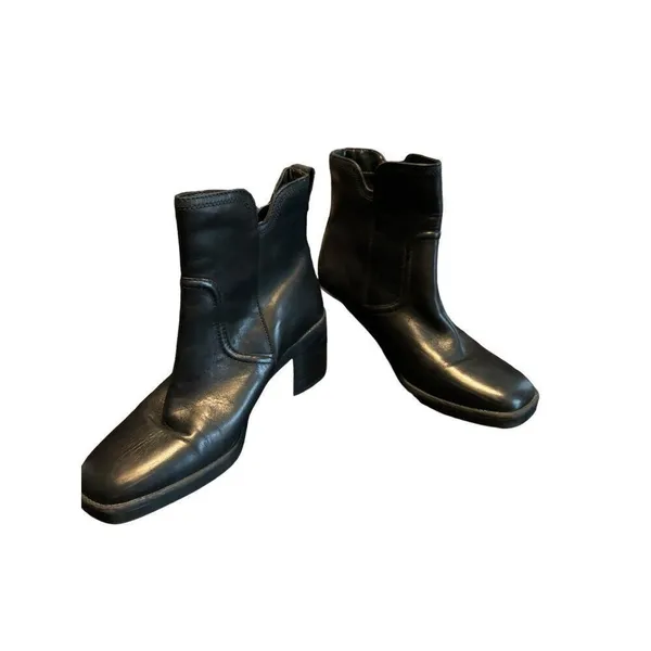 Women's Naturalizer Emmy Black Leather Ankle Boots With Side Zipper & 2-Inch Hee - Image 8