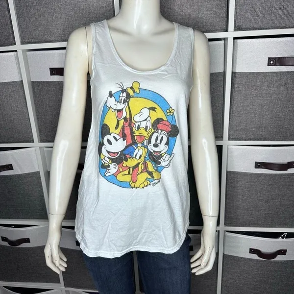 Disney Mickey and Friends Retro Group Shot Tank Top Size Small - Image 13