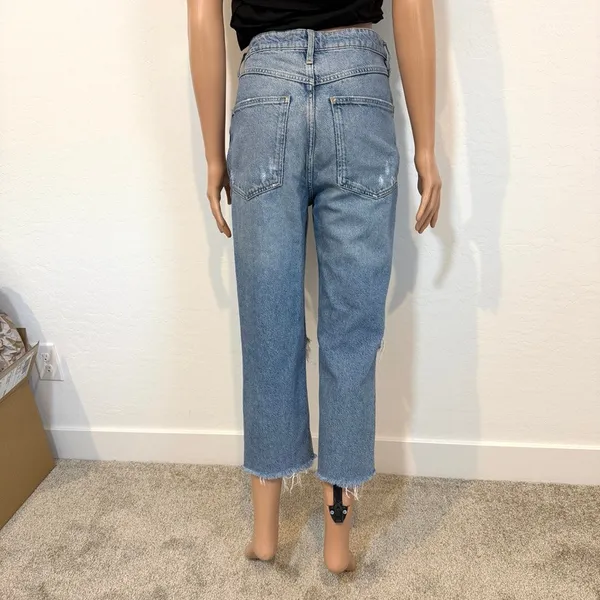 We the Free People 27 tapered cropped distressed button fly jean J2 2728 - Image 11