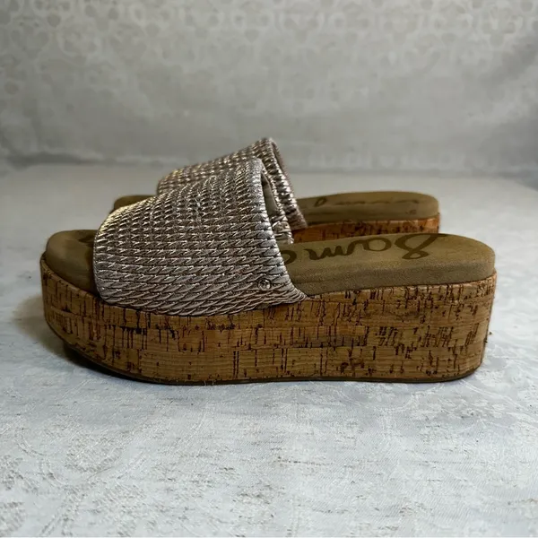 Sam Edelman Metallic Woven Wedge Sandals Size 6 - Image 4