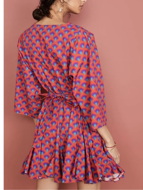 Rhode Ryan Dress in Retro Rainbow M Red Size M - Image 2