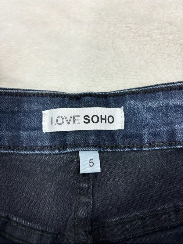 Love Soho Dark Blue Flare Jeans - Low Rise Stretch Size 5 NEW - Image 6