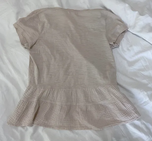 Altar’d State Beige Babydoll V-neck Top Size S - Image 2