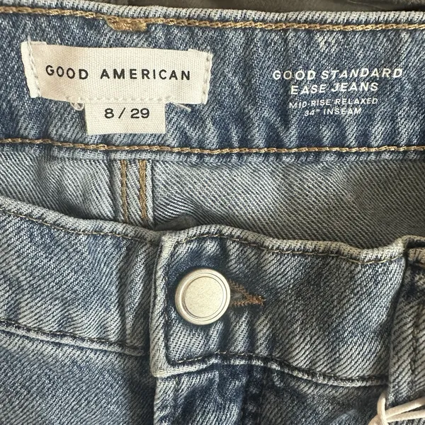 NEW Good American Standard Ease Jeans Mid Rise Relaxed Wide Leg 8/29 34" Inseam - Image 6