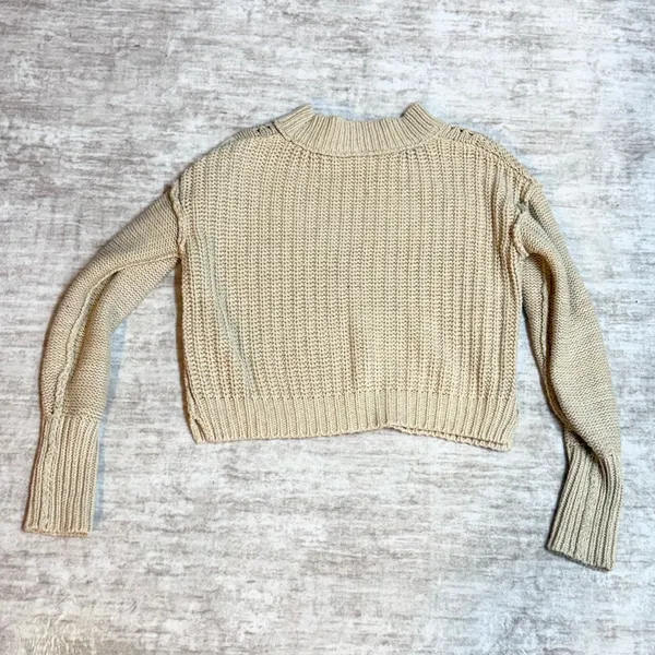 Free People Women’s Small Sweater Bell Song Pullover Knit Sandcastle Grandmacore - Image 6