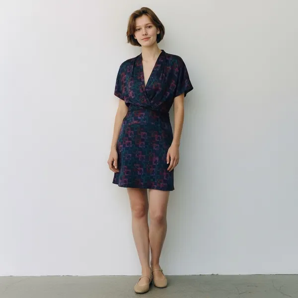 Anthropologie Trovato 100% silk Jewel Tone mini Party dress Spring Summer flirty - Image 7