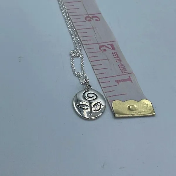 Sterling silver laser cut rose pendant necklace. - Image 7