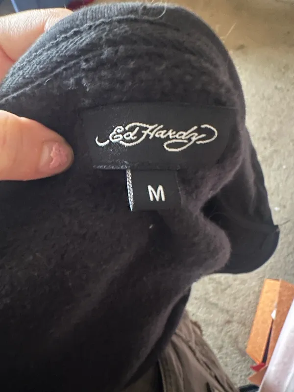 Ed Hardy black cropped zip-up hoodie 🖤🔥 Size M - Image 6