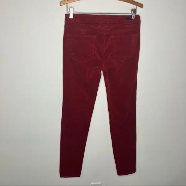 Kut from the Kloth dark red corduroy skinny pants women's size 6 winter‎ boho - Image 5
