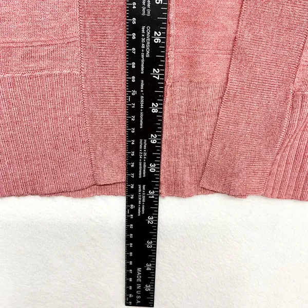LOFT Open Front Cardigan Women XS/S Pink Short Sleeve Wool‎ Blend Layer Sweater - Image 2