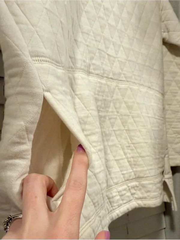 Magellan Outdoors Quilted Crewneck Pullover - Cream - Image 3