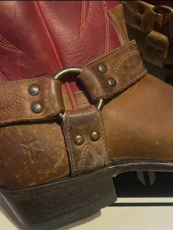 FRYE in Box Women's Billy Harness Western Boots Burgundy - Image 6