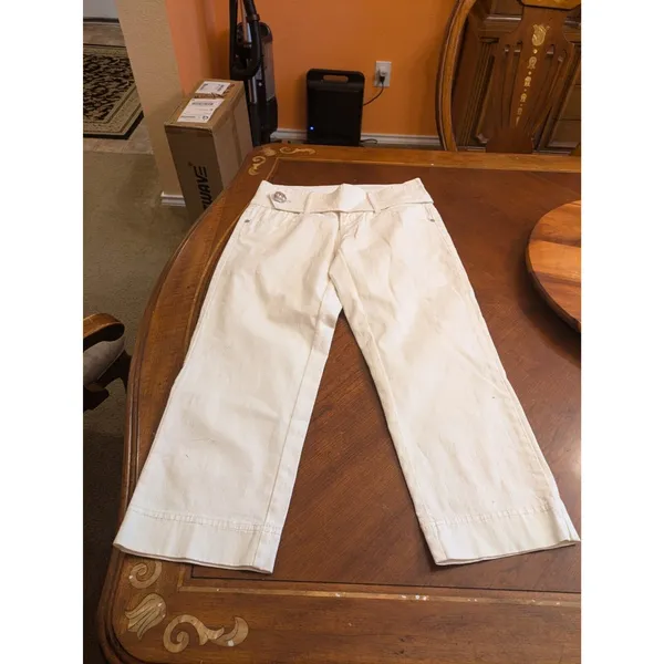 Cache White Denim Capri Jeans Women’s Size 4 - Image 4