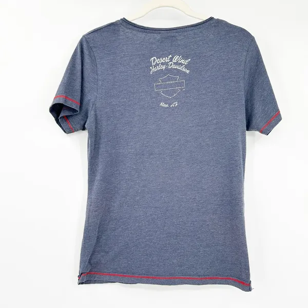 Harley Davidson Motorcycles Womens‎ Y2K Bravado Rhinestone Short Sleeve Tee M - Image 7