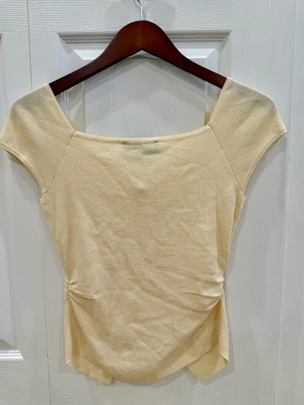 ZARA Yellow Ruched Top - Image 3