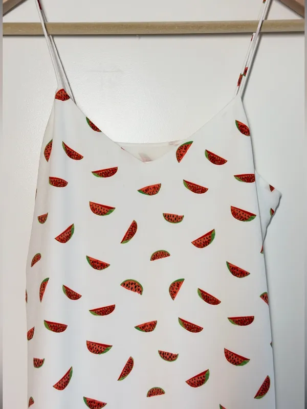 Cooper & Ella Jessica Watermelon Ruffled Dress White Red Print Size S - Image 2
