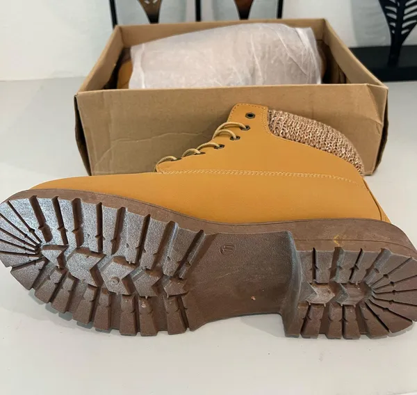 Tan Lace-Up Ankle Boots Size 11 - Image 2