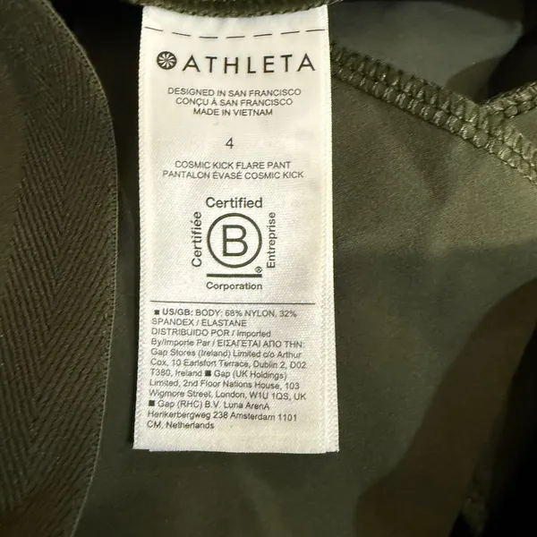 Athleta Cosmic Kick Flare Pant Womens 4 Green High Rise Athleisure 981485 - Image 7