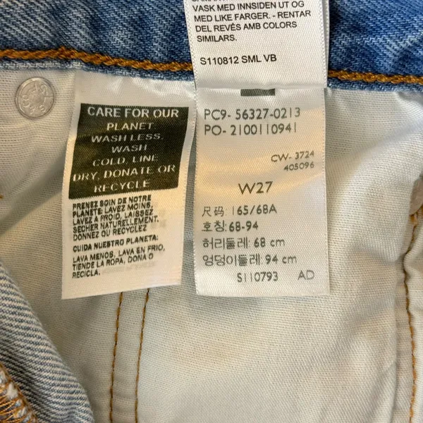 Levi's 501 Original Distressed Cut Off Denim Shorts Womens 27 Light Wash Blue - Image 7