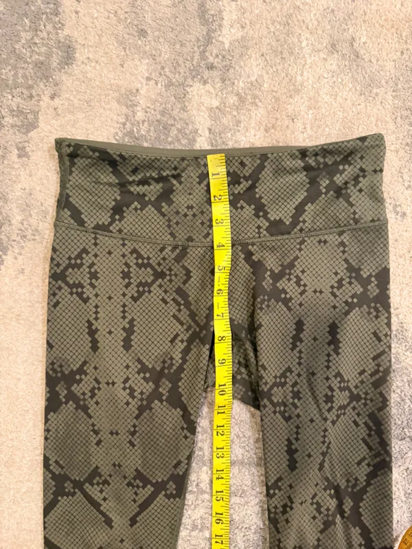 Lululemon Olive Green Snake-Print Capris - Image 4