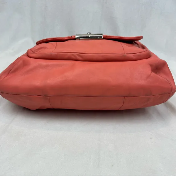 Coach Kristin F22309 Coral Pink Large Smooth Soft Leather Hobo Shoulder Bag - Image 6