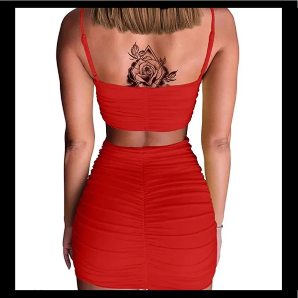 Two piece red dress set - Image 2