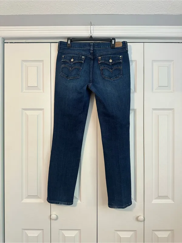 Levi's 505 Straight Leg Women's Jeans - Dark Indigo Blue - Image 3