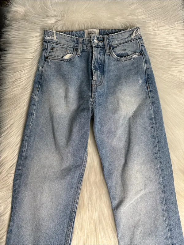 Zara TRF Faded Frayed High Waisted Jeans - Image 2
