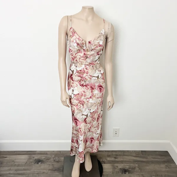 [Selfie Leslie] Lake Como Abstract Rose Floral Print Cami Midi Dress NWT Size XL - Image 2