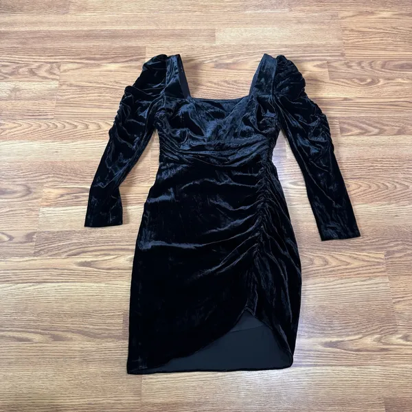 Veronica Beard Toki Black Velvet Long Sleeve Mini Dress Women’s Size 4 - Image 12