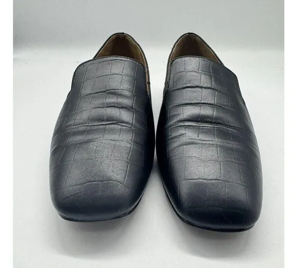 Linea Paolo Missy Black Leather Slip On Square Toe Loafers Women’s Size 7 - Image 5